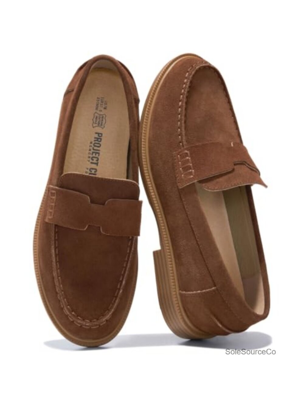 Genuine Suede Slip On Loafers Women Memory Foam Leather Insole Business Casual